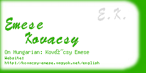 emese kovacsy business card